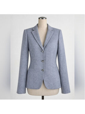 Sunny Choi Grey Wool Blazer Women Tailored Jacket Minimal Classic Workwear
